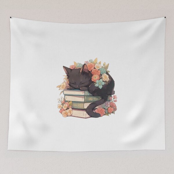 Item preview, Black Cat Sleeping On Books designed and sold by stzl26.