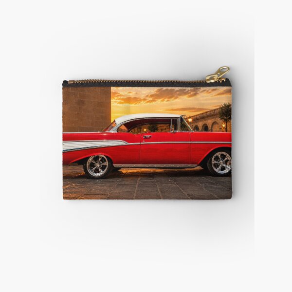 Item preview, 1957 Chevrolet Bel Air Side Profile – Red Classic Car at Golden Hour (Vintage Automotive Art) designed and sold by William A McCarthy.