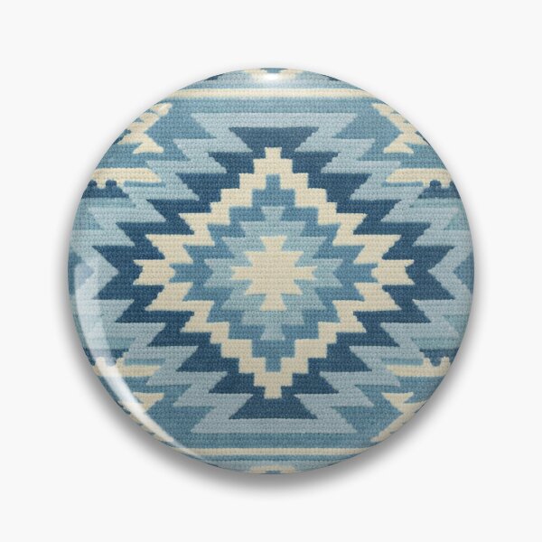 Item preview, French blue Southwestern kilim rug pattern designed and sold by Anne Londez Studio.