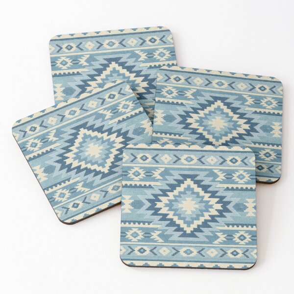 Item preview, French blue Southwestern kilim rug pattern designed and sold by Anne Londez Studio.
