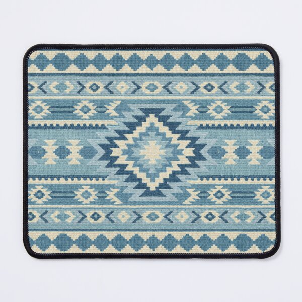 Item preview, French blue Southwestern kilim rug pattern designed and sold by Anne Londez Studio.
