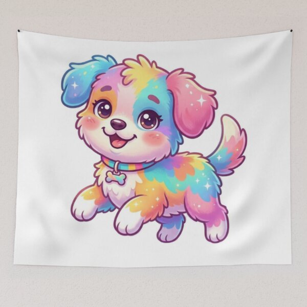 Item preview, Cute Rainbow Puppy Dog Kawaii Illustration designed and sold by ExploreAura Studio.