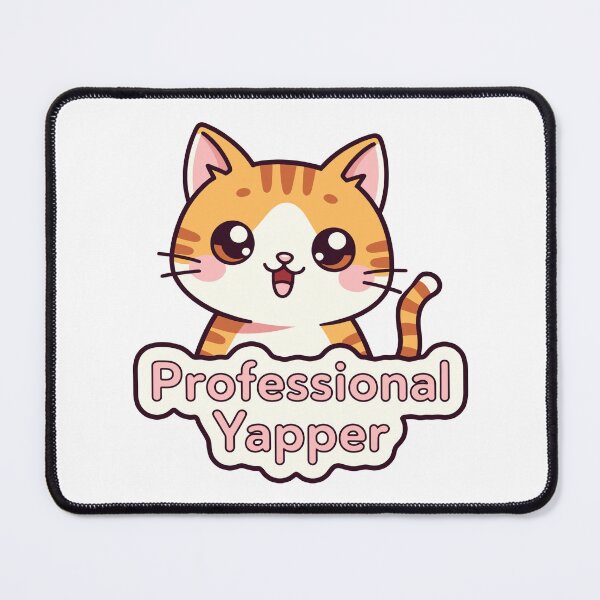 Item preview, Professional Yapper: Kawaii Chibi Orange Cat  designed and sold by MalisoStickers.