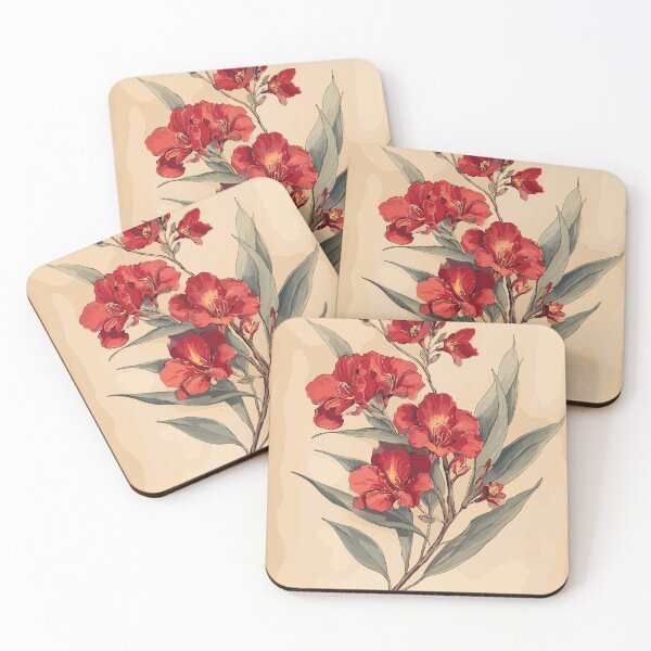 Item preview, Crimson Oleander Branch - Vintage Botanical Art designed and sold by bapupa.