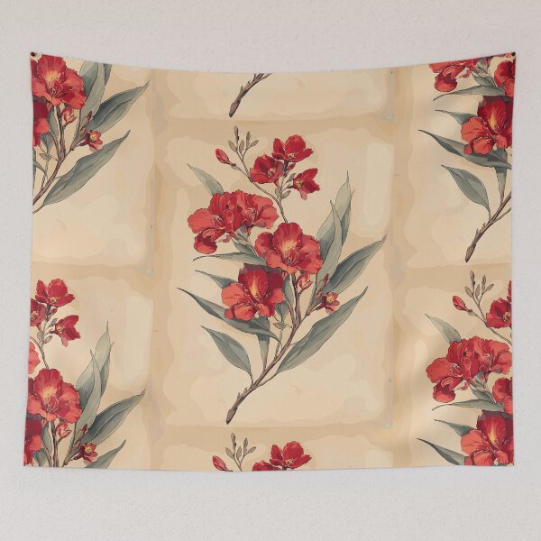 Item preview, Crimson Oleander Branch - Vintage Botanical Art designed and sold by bapupa.