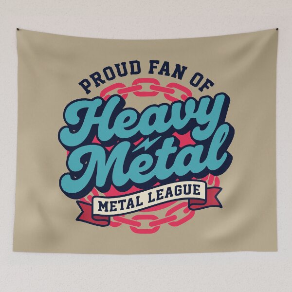 Item preview, Heavy Metal League Retro American Fat Script Design Proud Fan Of Vintage Metalhead designed and sold by Cozy-Old-Pub.
