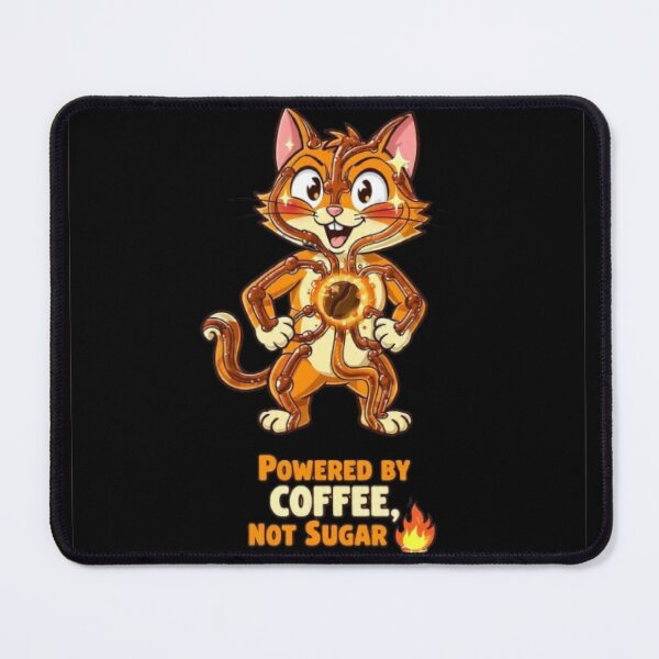 Item preview, Funny Coffee Cat Powered by Caffeine Energy designed and sold by Moody Vibes Studio.