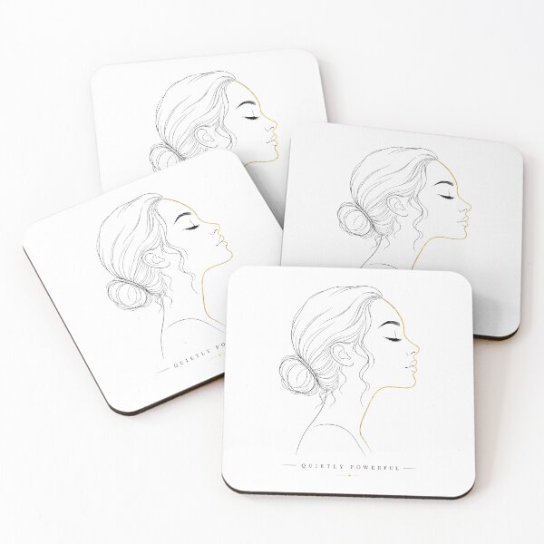 Item preview, Quietly Powerful: Elegant Gold Line Art Woman Profile designed and sold by MalisoStickers.