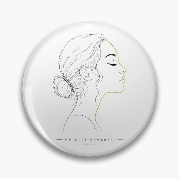 Item preview, Quietly Powerful: Elegant Gold Line Art Woman Profile designed and sold by MalisoStickers.