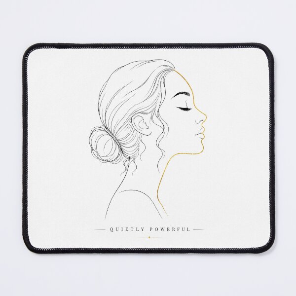 Item preview, Quietly Powerful: Elegant Gold Line Art Woman Profile designed and sold by MalisoStickers.