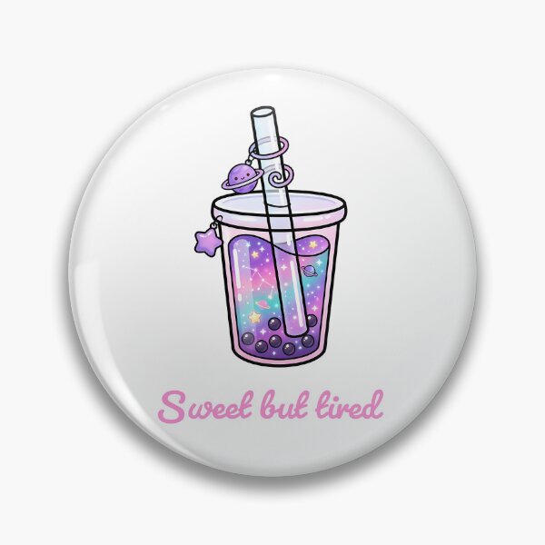 Item preview, Sweet but Tired – Galaxy Boba Tea Cute Cosmic Bubble Tea Illustration designed and sold by BobaBunny76.