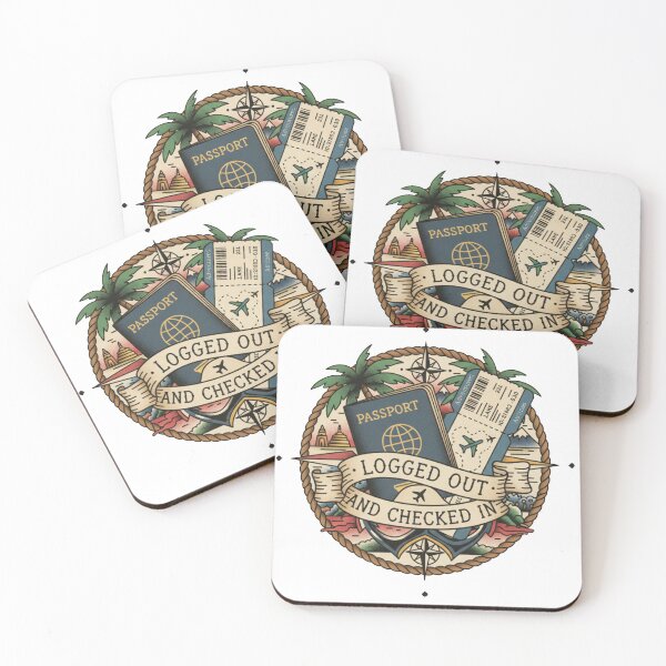 Item preview, Logged Out and Checked In Travel Design designed and sold by WeAdventured.