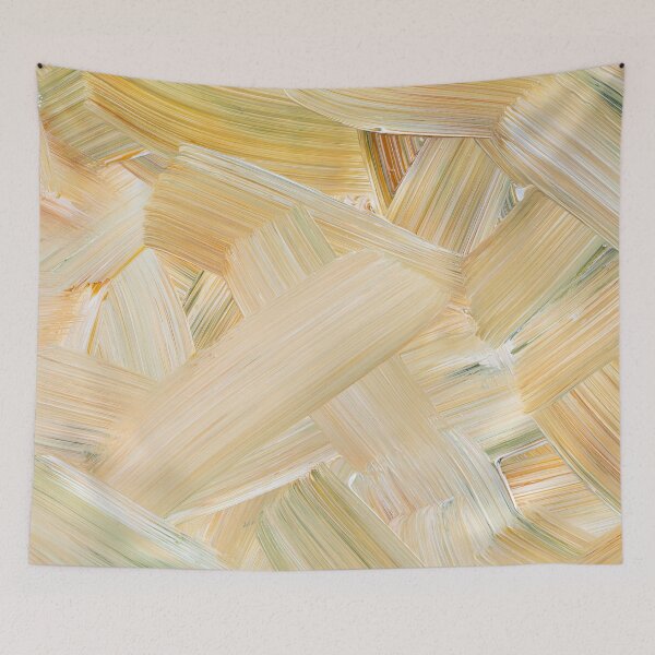 Item preview, Yellow and green acrylic paint hard brush modern bright art designed and sold by TanalyFlowers.