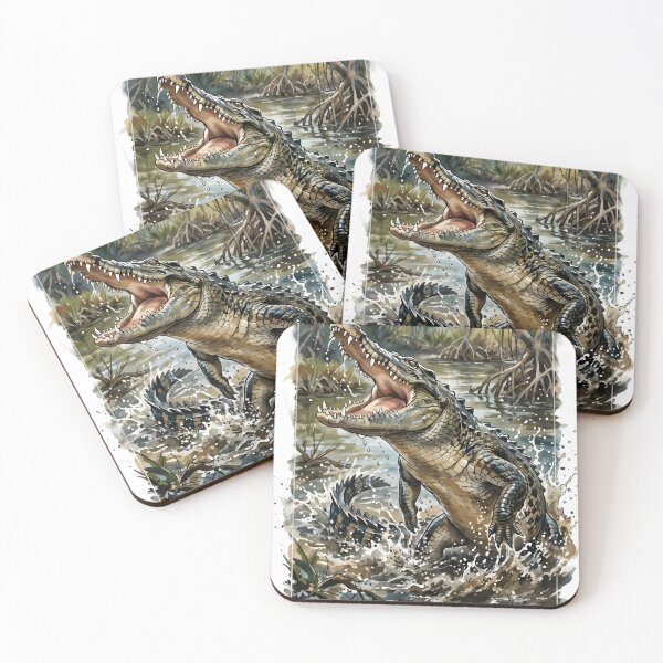 Item preview, Nile Crocodile - Reptile River Wildlife Illustration designed and sold by RubisLeaf.