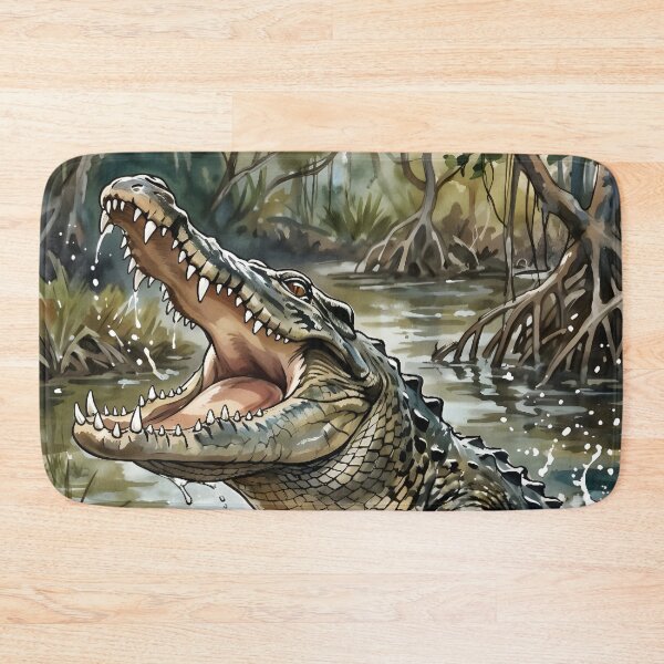 Item preview, Nile Crocodile - Reptile River Wildlife Illustration designed and sold by RubisLeaf.