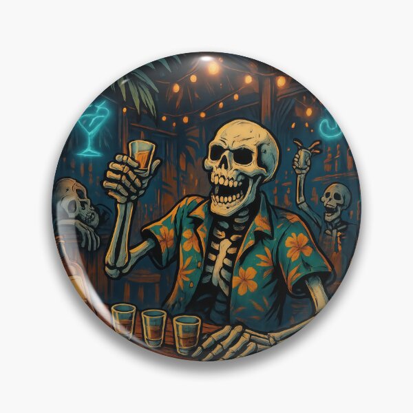 Item preview, Skeleton Bar Scene “Shots First Regrets Later” designed and sold by VibeThread Studio.