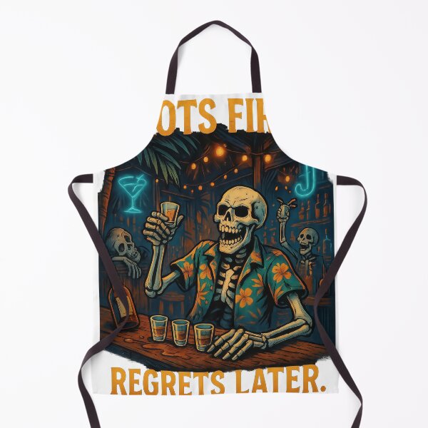 Item preview, Skeleton Bar Scene “Shots First Regrets Later” designed and sold by VibeThread Studio.