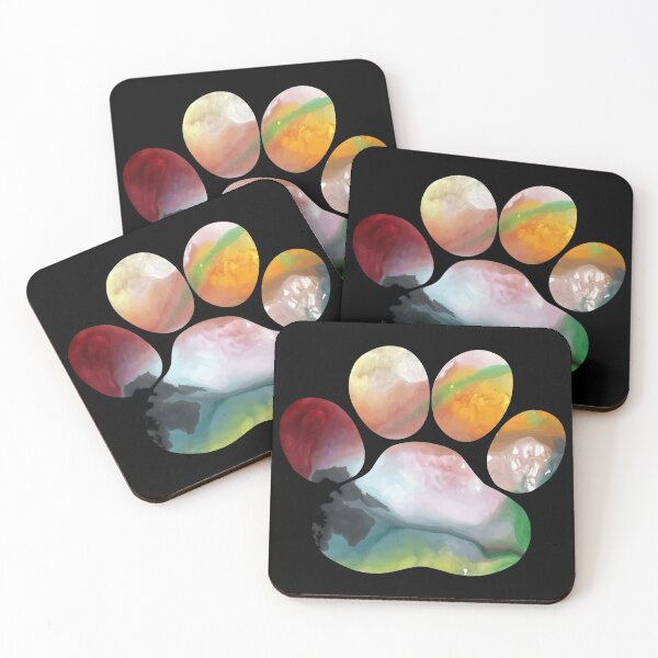 Item preview, Colorful Marbled Paw Print Art Design designed and sold by OlyvieArt.