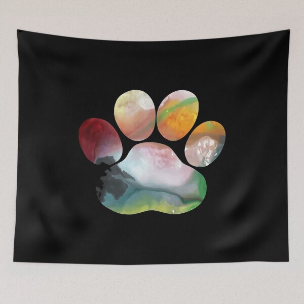 Item preview, Colorful Marbled Paw Print Art Design designed and sold by OlyvieArt.