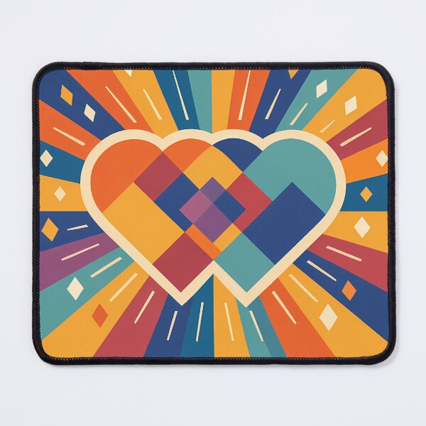 Item preview, Geometric Heart Sunburst in Retro Colours designed and sold by InkSmithery.
