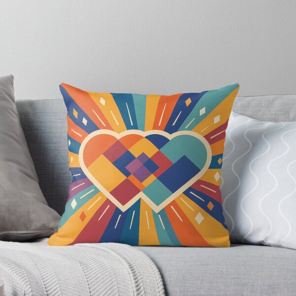 Item preview, Geometric Heart Sunburst in Retro Colours designed and sold by InkSmithery.