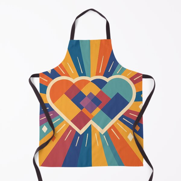 Item preview, Geometric Heart Sunburst in Retro Colours designed and sold by InkSmithery.