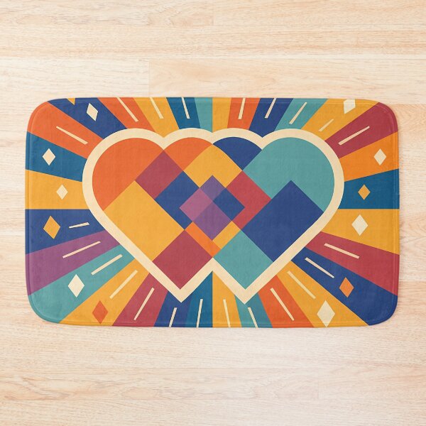 Item preview, Geometric Heart Sunburst in Retro Colours designed and sold by InkSmithery.