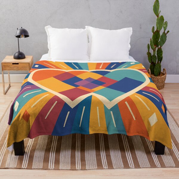 Item preview, Geometric Heart Sunburst in Retro Colours designed and sold by InkSmithery.