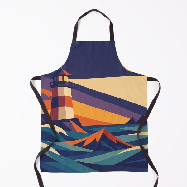 Item preview, Geometric Lighthouse Under a Crescent Moon designed and sold by InkSmithery.