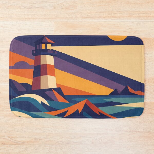 Item preview, Geometric Lighthouse Under a Crescent Moon designed and sold by InkSmithery.