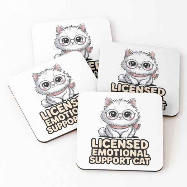 Item preview, Licensed Emotional Support Kawaii Cat - Cute Fluffy White Cat designed and sold by Wennity.