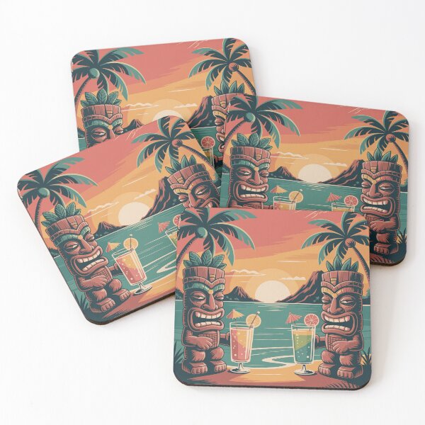 Item preview, Vintage Tiki Bar Sunset Mid-Century Modern Tropical designed and sold by Tamas Das.