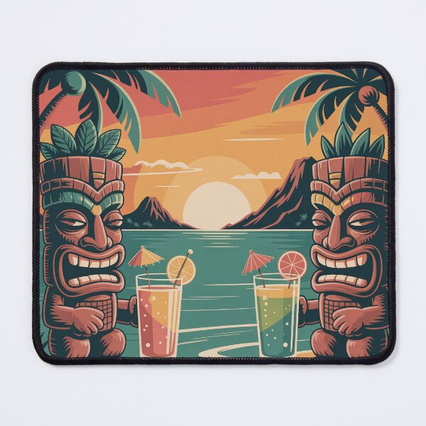 Item preview, Vintage Tiki Bar Sunset Mid-Century Modern Tropical designed and sold by Tamas Das.