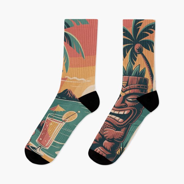 Item preview, Vintage Tiki Bar Sunset Mid-Century Modern Tropical designed and sold by Tamas Das.