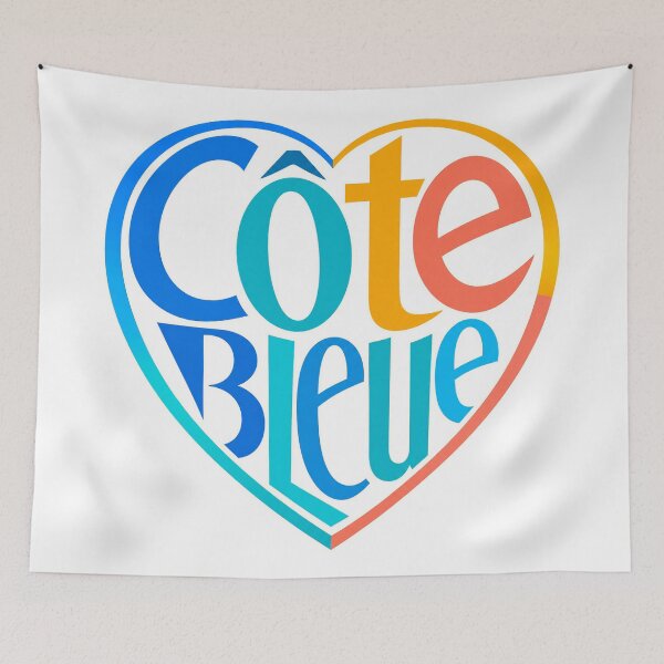 Item preview, Côte Bleue France Modern Typography Heart designed and sold by Beyond Destinations.