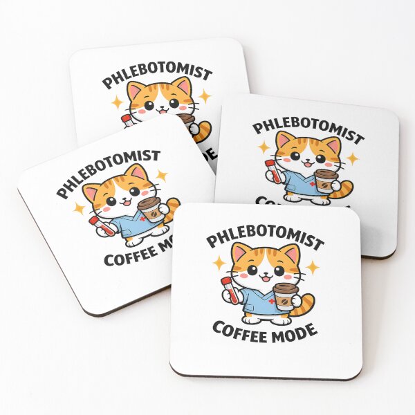 Item preview, Cute Cat Phlebotomist Coffee Mode Funny Medical Worker Design for National Phlebotomist Recognition Week Gift designed and sold by ClinicalHubs.