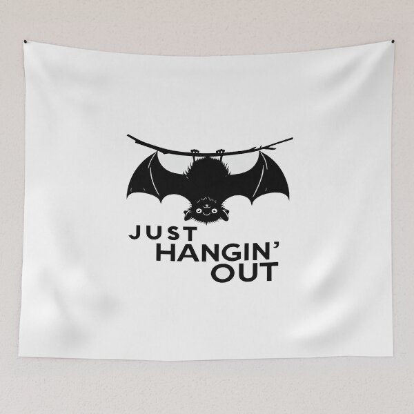 Item preview, Cute Bat “Just Hangin’ Out” – Funny Animal Graphic for Halloween, Humor & Aesthetic Apparel designed and sold by Bright Nest Studio.