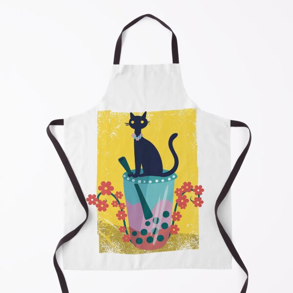 Item preview, Black Cat on Boba Tea designed and sold by IvysCreativityHouse.