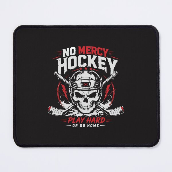 Item preview, No Mercy Hockey Skull Play Hard Aggressive Hockey Fan Design designed and sold by kiralynstration.