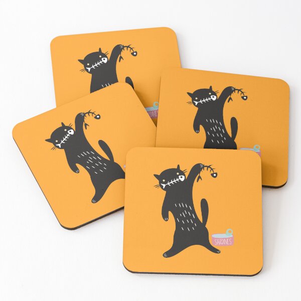 Item preview, Black Cat Eating Sardines designed and sold by IvysCreativityHouse.