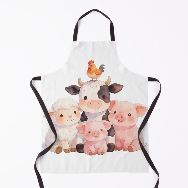 Item preview, Adorable Watercolor Farm Animals - Cute Cow, Sheep, and Piglet Nursery Art designed and sold by AZABSTORE.