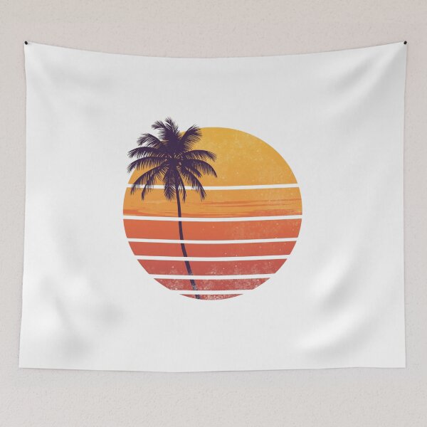 Item preview, Retro Summer Sunset – Vintage 70s Beach Illustration designed and sold by catcurio.