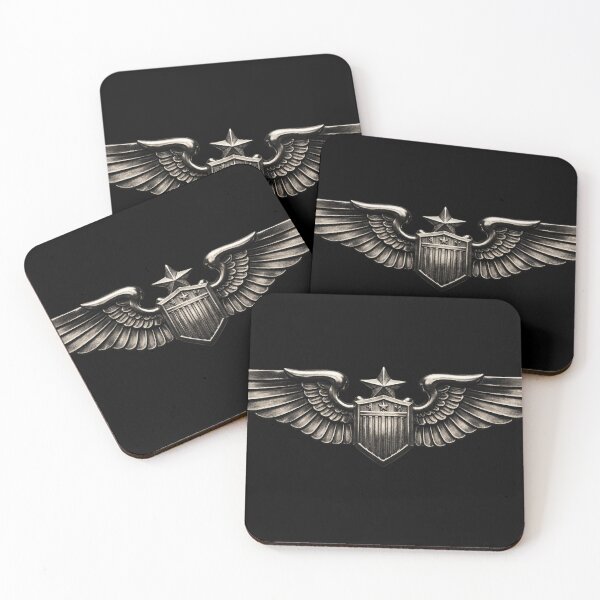 Item preview, Dark Air Force Pilot Wings Badge designed and sold by b_3_n.