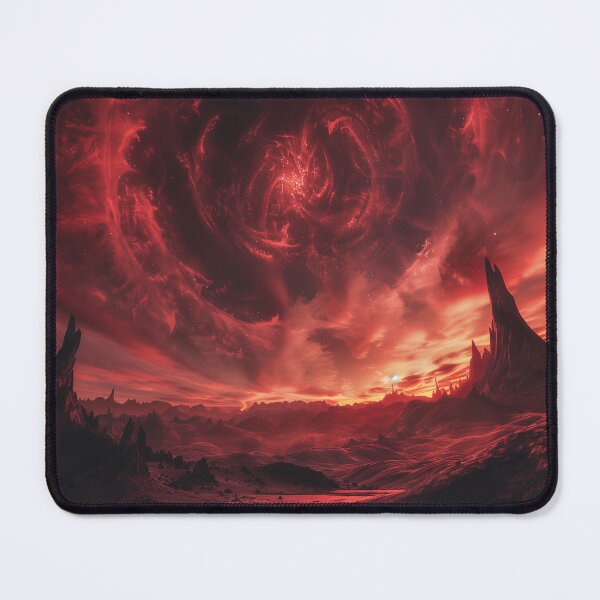 Item preview, Red Cosmic Storm Galaxy Landscape designed and sold by QuantumDrift.