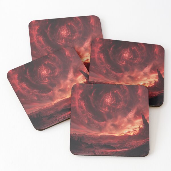 Item preview, Red Cosmic Storm Galaxy Landscape designed and sold by QuantumDrift.
