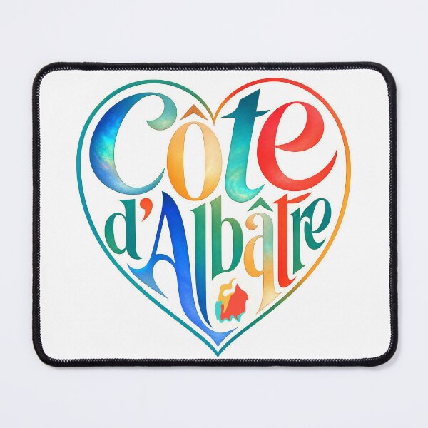 Item preview, Côte d’Albâtre Alabaster Coast Heart Typography designed and sold by Beyond Destinations.