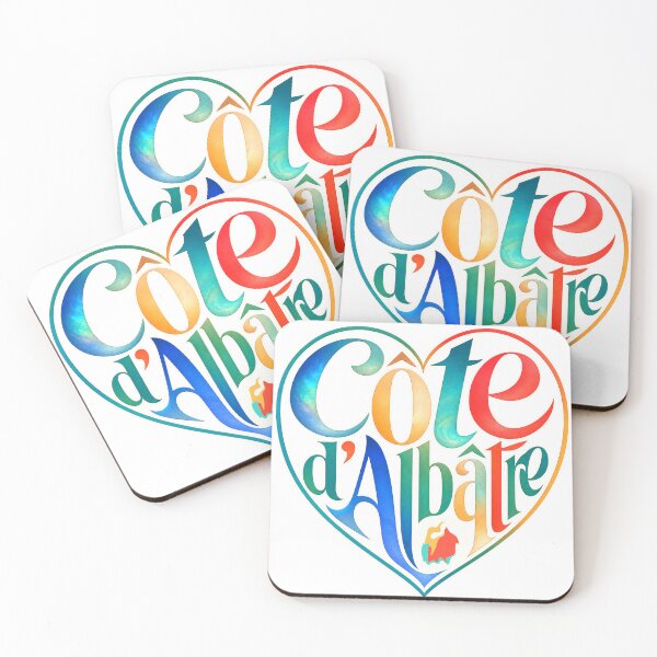 Item preview, Côte d’Albâtre Alabaster Coast Heart Typography designed and sold by Beyond Destinations.