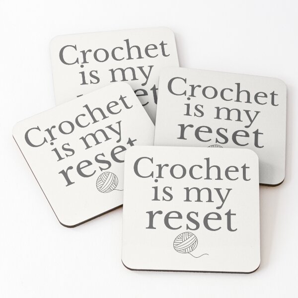 Item preview, Crochet Is My Reset – Minimal Crochet Quote, Calm Yarn Lover Aesthetic designed and sold by SipAndStitchCo.