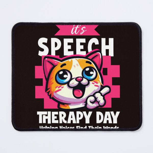 Item preview, It’s Speech Therapy Day Cat - Helping Voices Find Their Words Kawaii SLP designed and sold by Abibless1998.