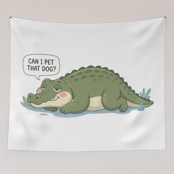 Item preview, Can I Pet That Dog Funny Alligator Meme designed and sold by Petzzz.